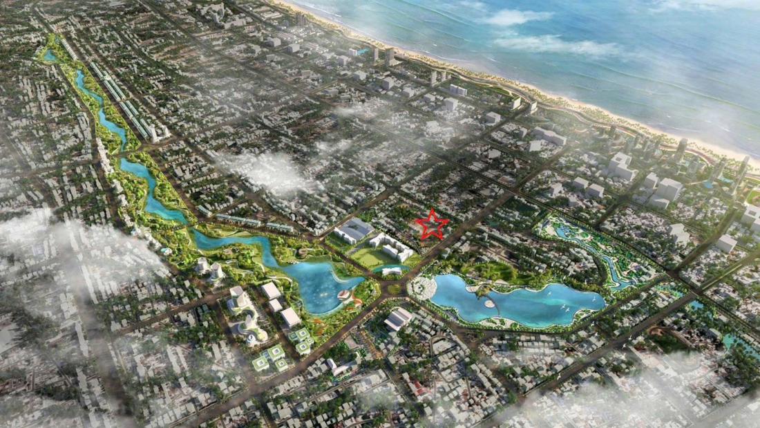 Vị trí Cloud Reserve Central Tuy Hòa trên bản đồ trung tâm thành phố gần biển, kết nối trục đường chính và khu tiện ích Tuy Hòa Đắk Lắk