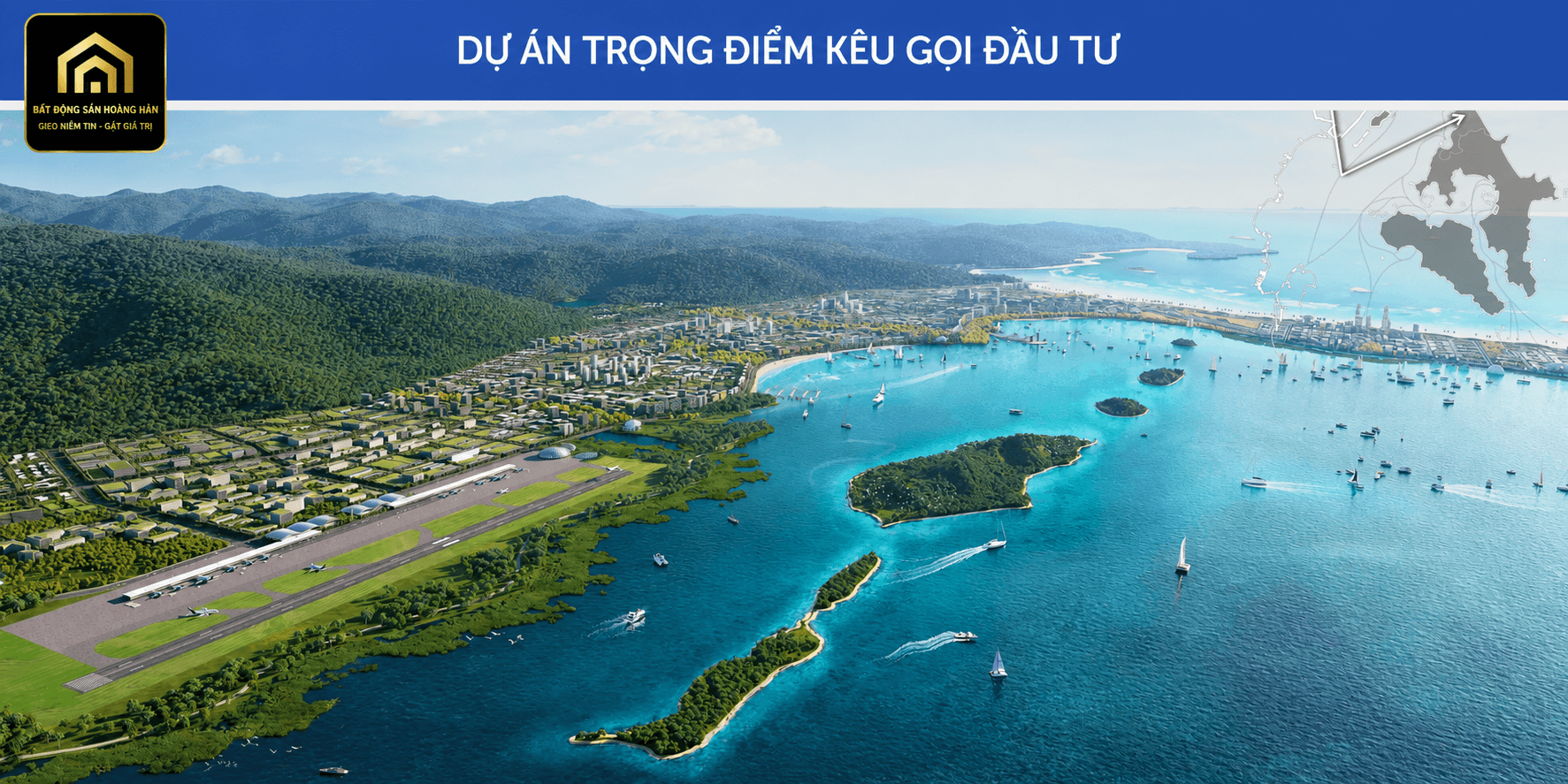 Phối cảnh dự án trọng điểm kêu gọi đầu tư sân bay Vân Phong tại Khánh Hòa kết nối khu kinh tế Vân Phong